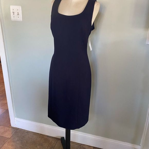 NWT Tahari Women's Navy Blue Midi Dress - Deep Blue - Picture 3 of 8